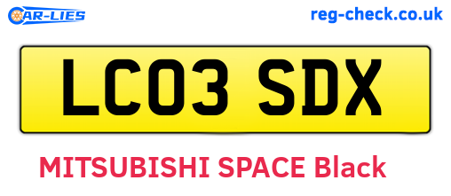 LC03SDX are the vehicle registration plates.