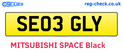 SE03GLY are the vehicle registration plates.