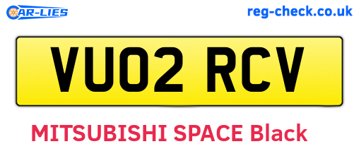 VU02RCV are the vehicle registration plates.