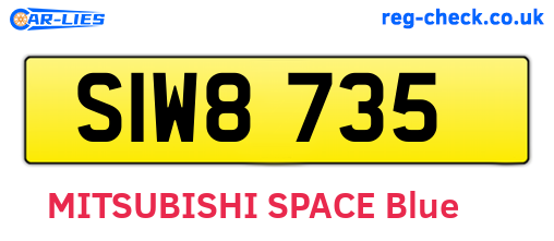 SIW8735 are the vehicle registration plates.