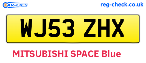 WJ53ZHX are the vehicle registration plates.