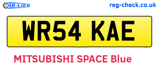WR54KAE are the vehicle registration plates.