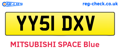 YY51DXV are the vehicle registration plates.