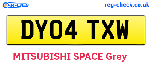 DY04TXW are the vehicle registration plates.