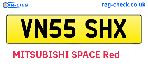 VN55SHX are the vehicle registration plates.