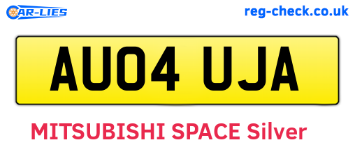 AU04UJA are the vehicle registration plates.