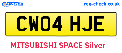 CW04HJE are the vehicle registration plates.