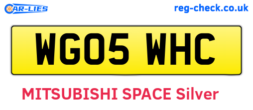 WG05WHC are the vehicle registration plates.
