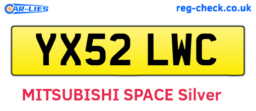 YX52LWC are the vehicle registration plates.