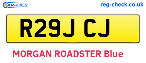 R29JCJ are the vehicle registration plates.