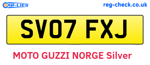 SV07FXJ are the vehicle registration plates.