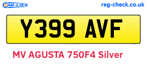 Y399AVF are the vehicle registration plates.