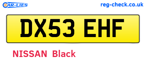 DX53EHF are the vehicle registration plates.