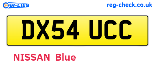 DX54UCC are the vehicle registration plates.