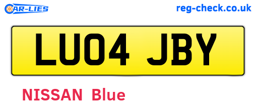 LU04JBY are the vehicle registration plates.