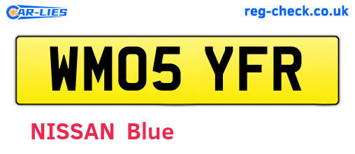 WM05YFR are the vehicle registration plates.