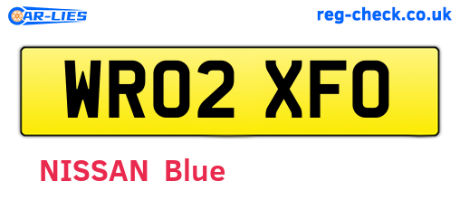 WR02XFO are the vehicle registration plates.