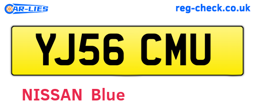 YJ56CMU are the vehicle registration plates.