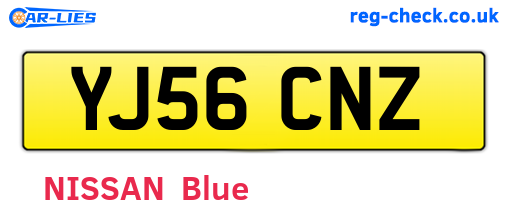YJ56CNZ are the vehicle registration plates.