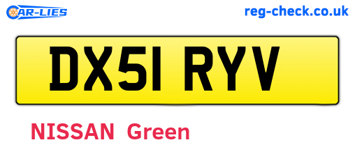 DX51RYV are the vehicle registration plates.