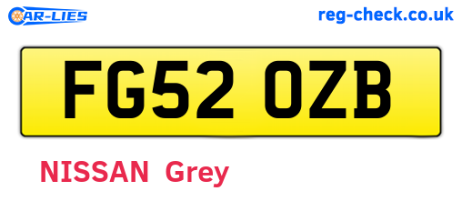 FG52OZB are the vehicle registration plates.
