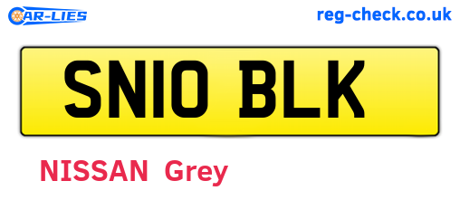 SN10BLK are the vehicle registration plates.