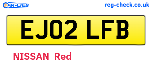 EJ02LFB are the vehicle registration plates.