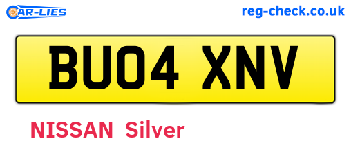 BU04XNV are the vehicle registration plates.