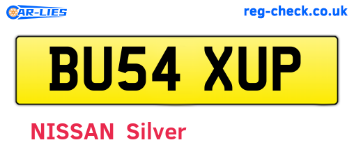 BU54XUP are the vehicle registration plates.