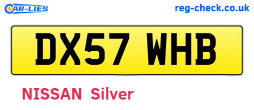 DX57WHB are the vehicle registration plates.