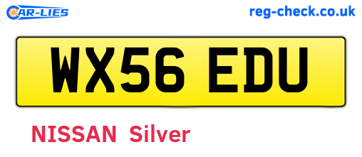 WX56EDU are the vehicle registration plates.