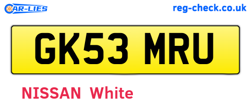GK53MRU are the vehicle registration plates.