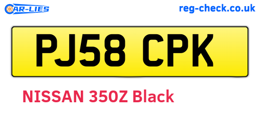 PJ58CPK are the vehicle registration plates.
