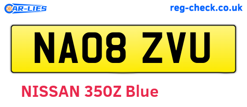 NA08ZVU are the vehicle registration plates.