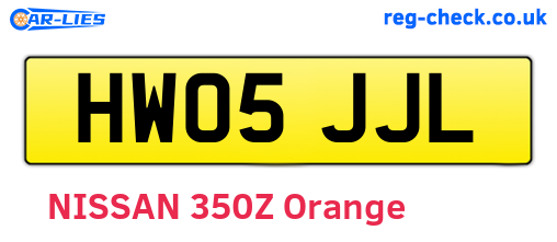 HW05JJL are the vehicle registration plates.
