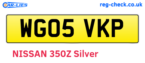 WG05VKP are the vehicle registration plates.