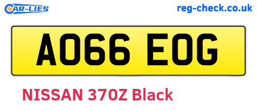 AO66EOG are the vehicle registration plates.