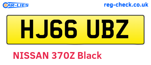 HJ66UBZ are the vehicle registration plates.