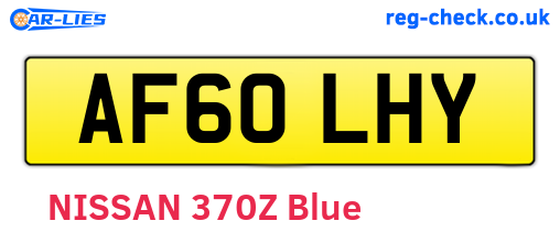 AF60LHY are the vehicle registration plates.