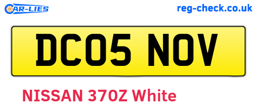 DC05NOV are the vehicle registration plates.