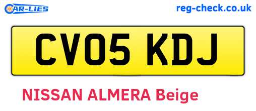 CV05KDJ are the vehicle registration plates.