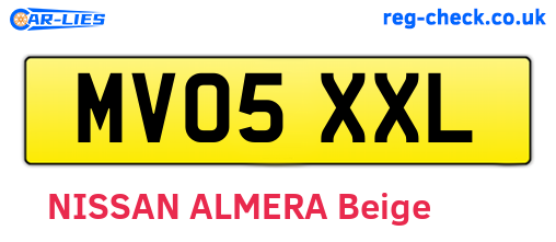 MV05XXL are the vehicle registration plates.