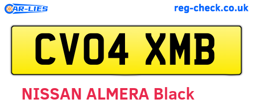 CV04XMB are the vehicle registration plates.