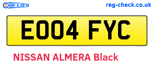 EO04FYC are the vehicle registration plates.