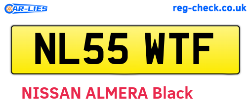 NL55WTF are the vehicle registration plates.