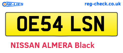 OE54LSN are the vehicle registration plates.