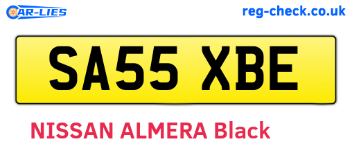SA55XBE are the vehicle registration plates.