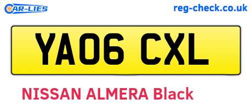 YA06CXL are the vehicle registration plates.