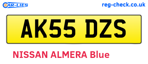 AK55DZS are the vehicle registration plates.