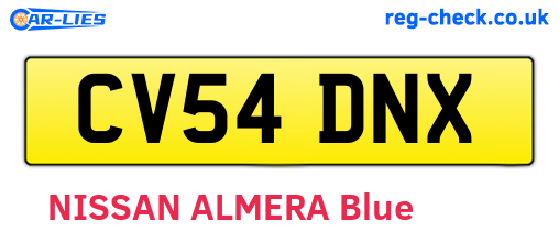 CV54DNX are the vehicle registration plates.